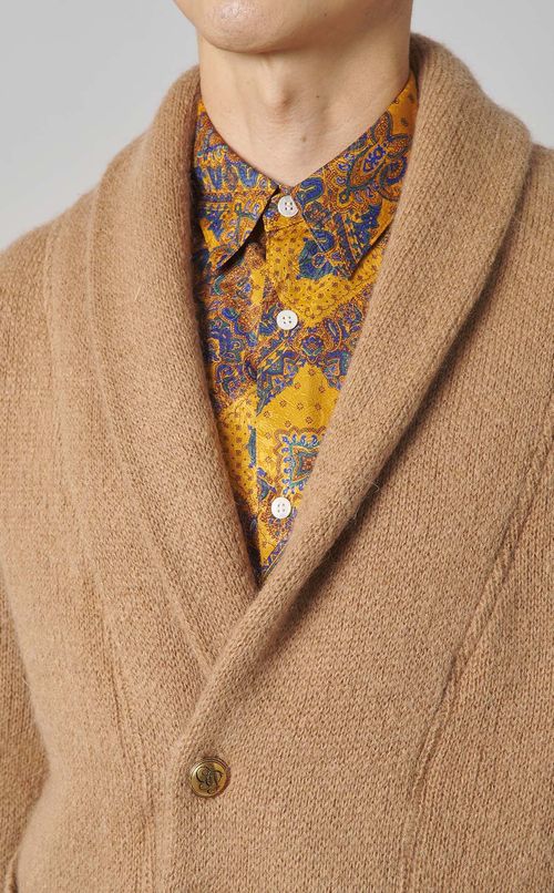 ショールカラーニットジャケット