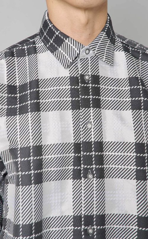 フォトクロミックチェックシャツ