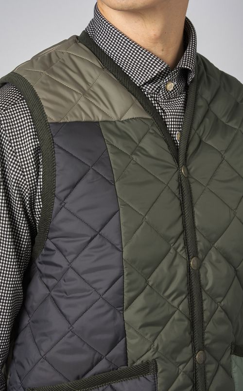 キルティングパッチワークジレ