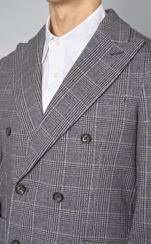 チェックプリントダブルジャケット