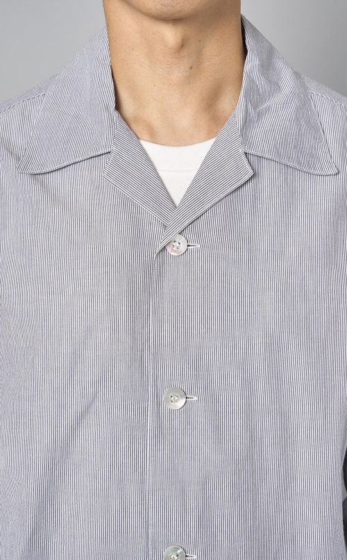 ツイストコットンオープンカラーシャツ