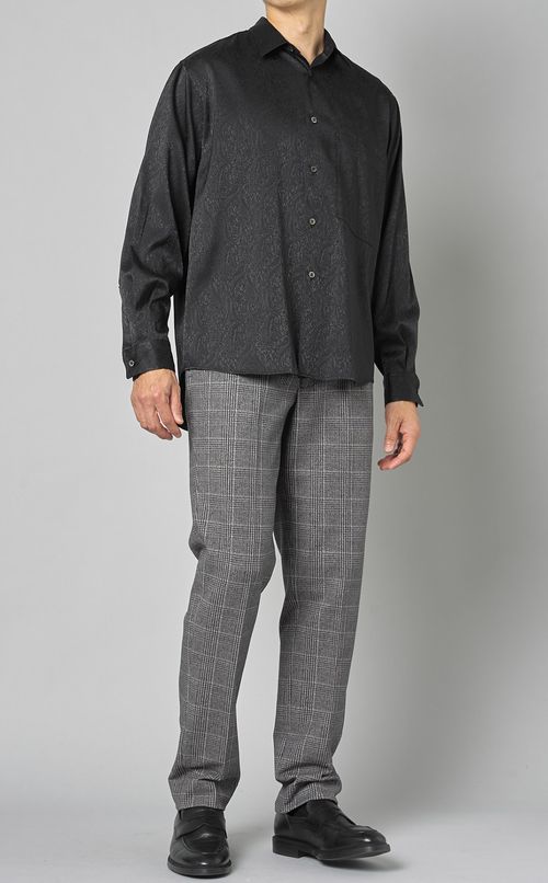 ジャガードラウンドヘムシャツ