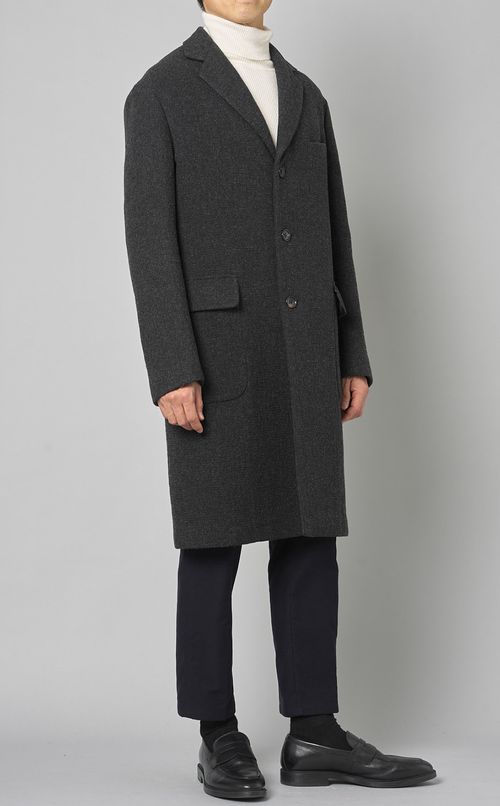 3ボタンチェスターコート