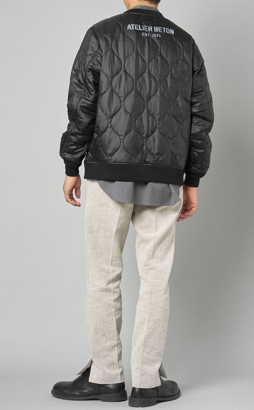 キルティングクルーネックプルオーバー