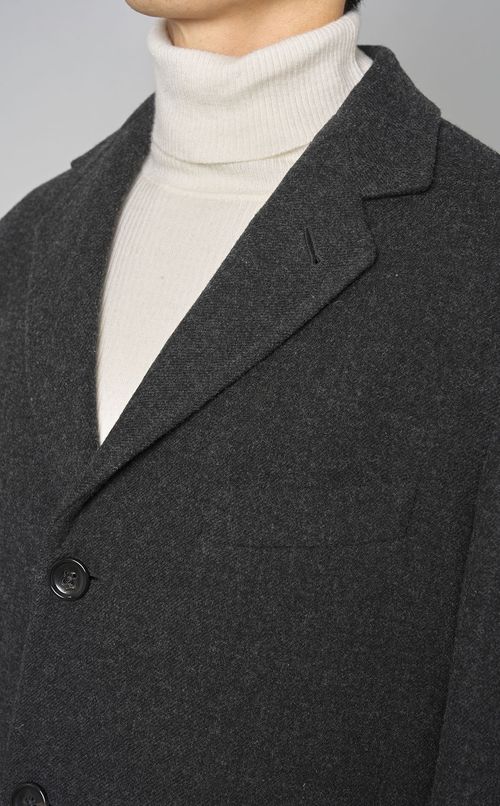 3ボタンチェスターコート