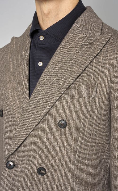 ストライププリントダブルジャケット