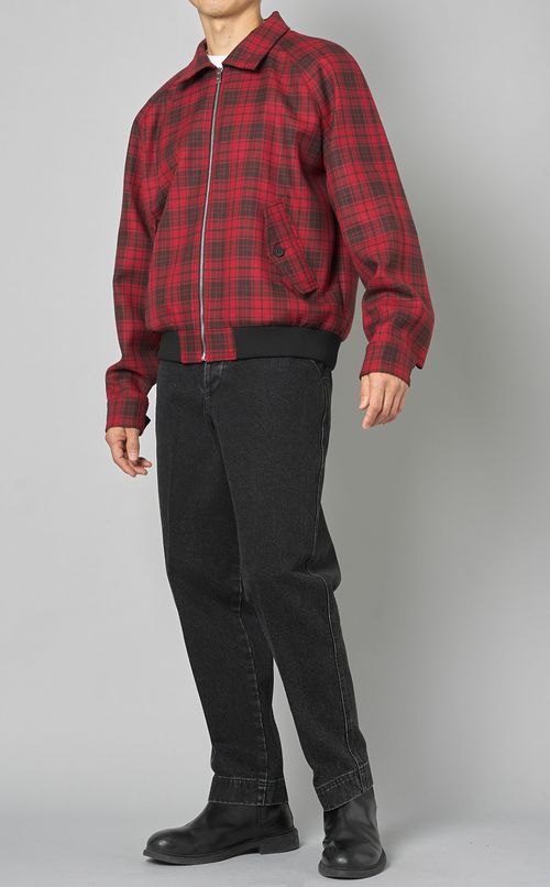 ウールチェックハリントンジャケット