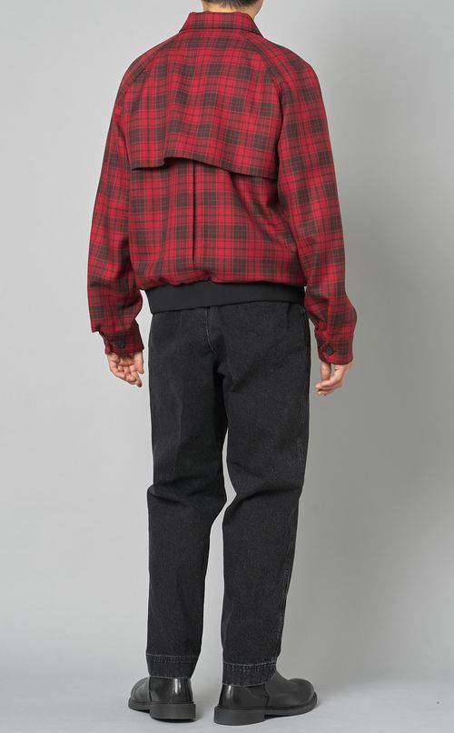 ウールチェックハリントンジャケット