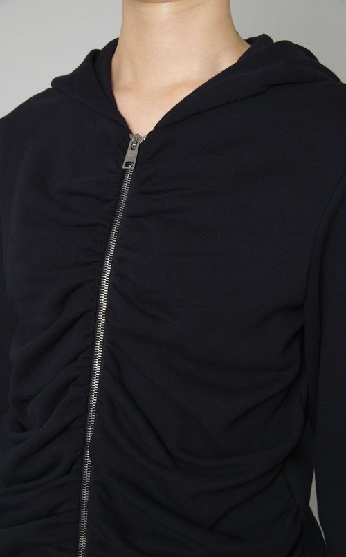 フロントギャザージップアップフーディ