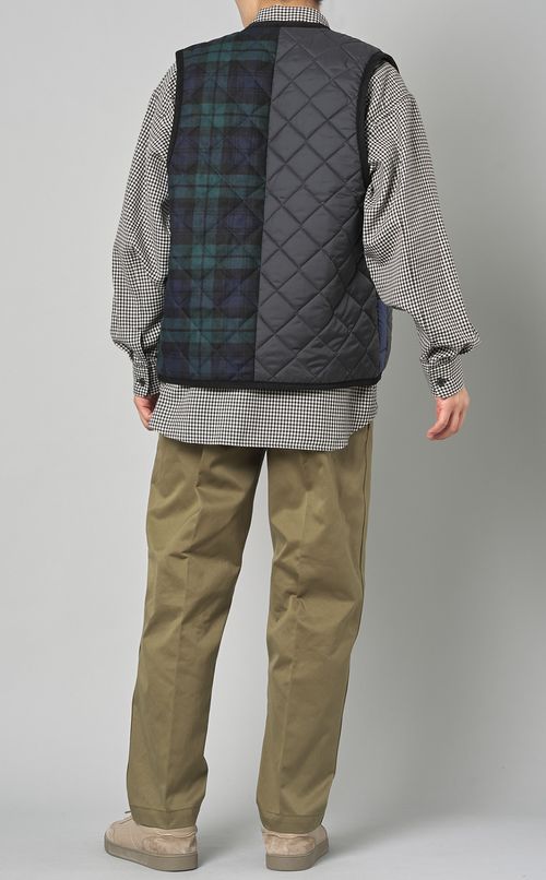 キルティングパッチワークジレ