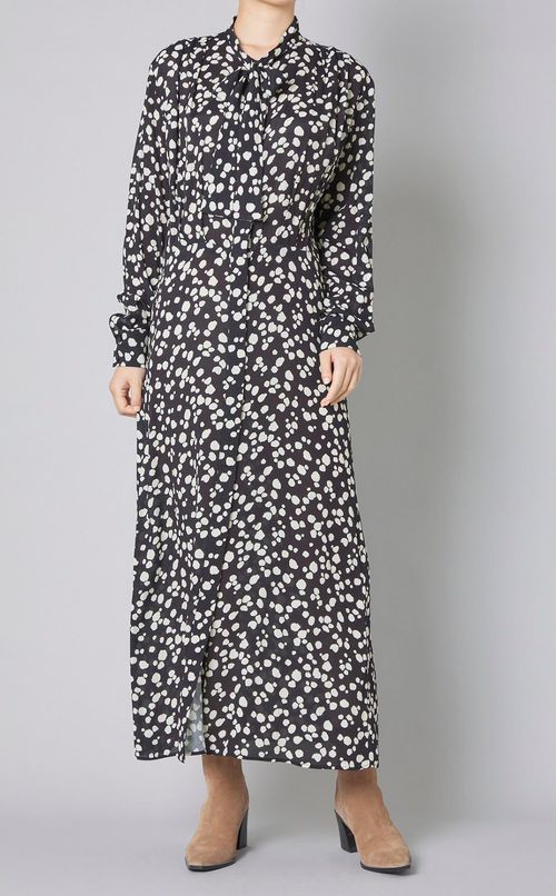 ダルメシアンプリントボウタイワンピース