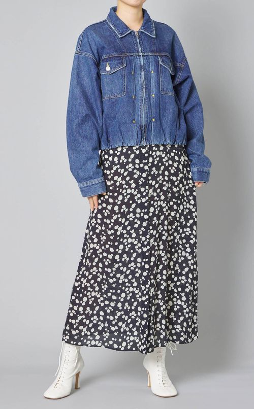 ダルメシアンプリントボウタイワンピース