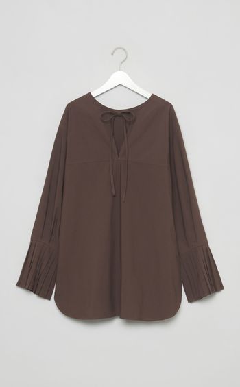 プリーツスリーブチュニックシャツ