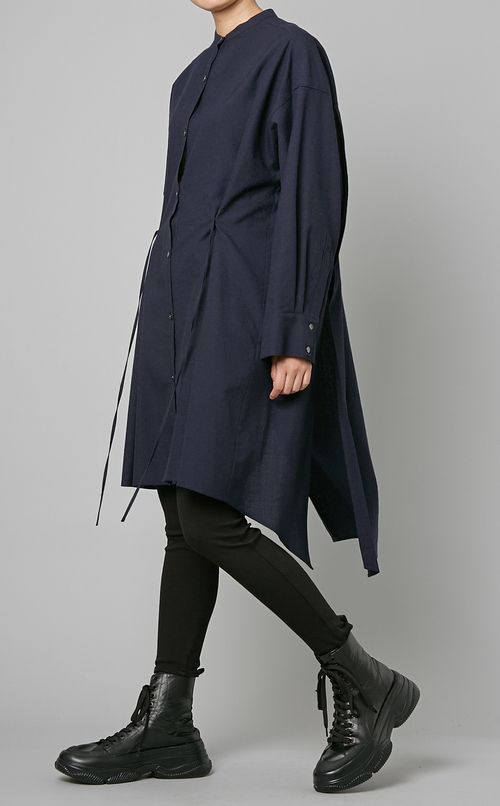 ウールタックシャツワンピース