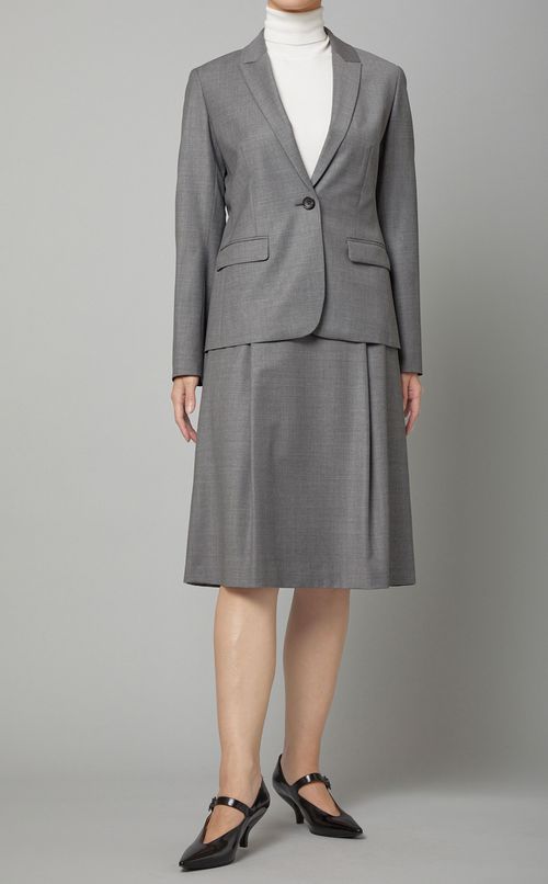 ウール混タックニーレングススカート