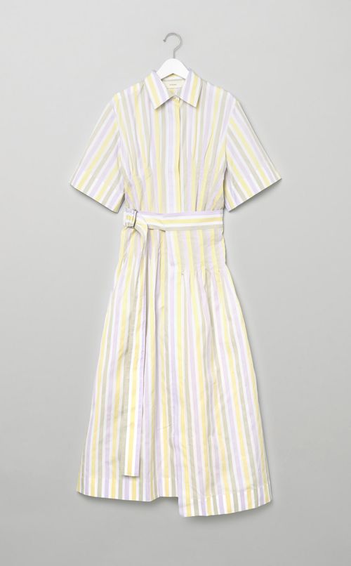 ストライプシャツワンピース