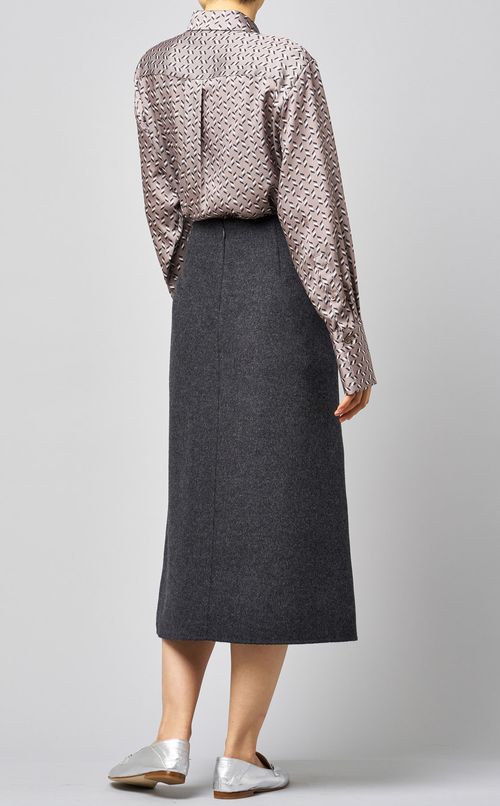 ウール混フロントスリットスカート