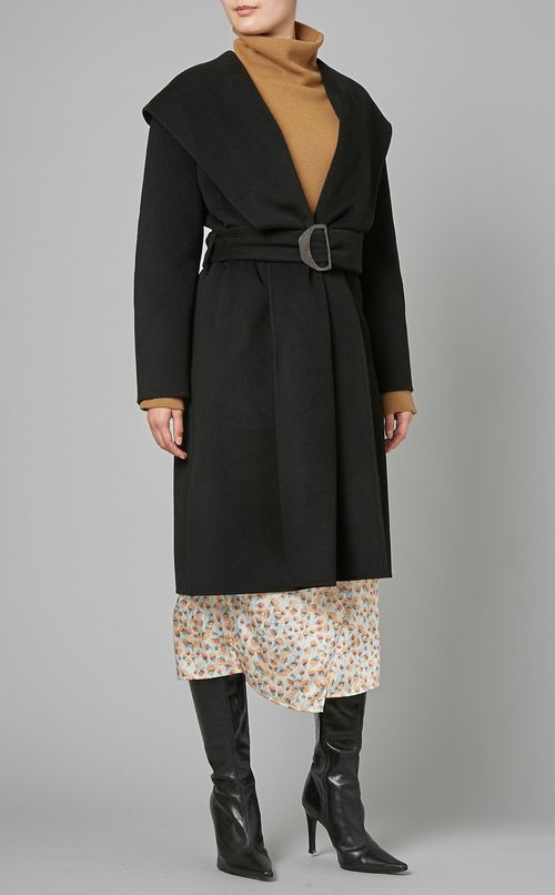 ウールカシミヤドレープフーディーコート