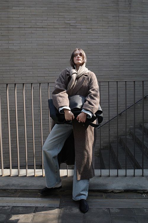 ダブルウールロングコート