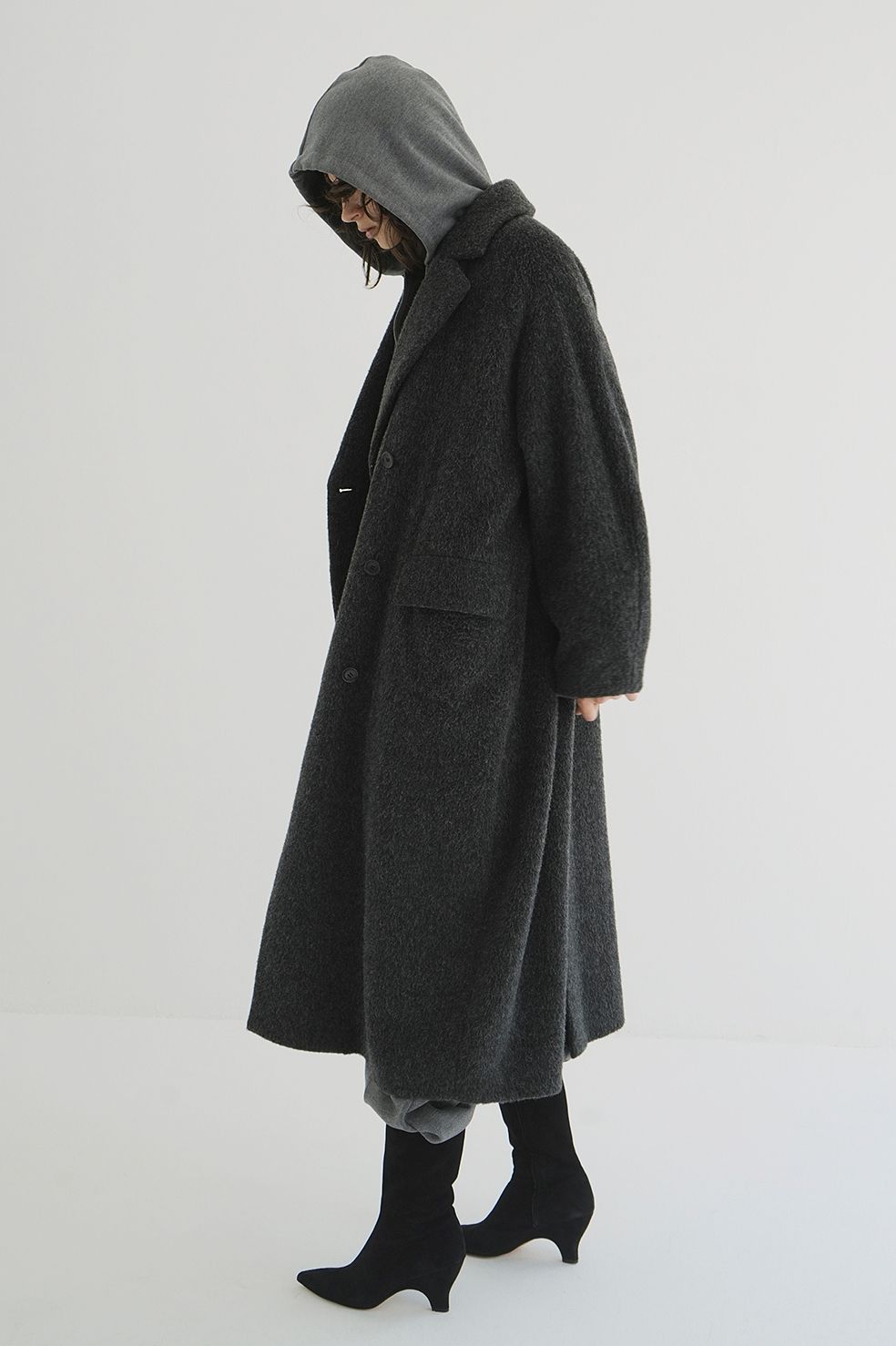 ダブルウールロングコート