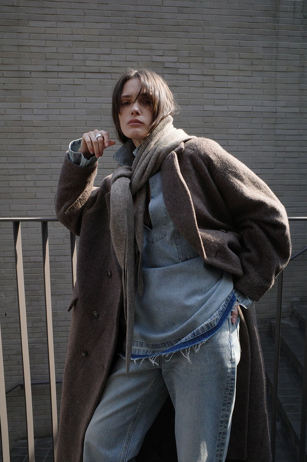 ダブルウールロングコート