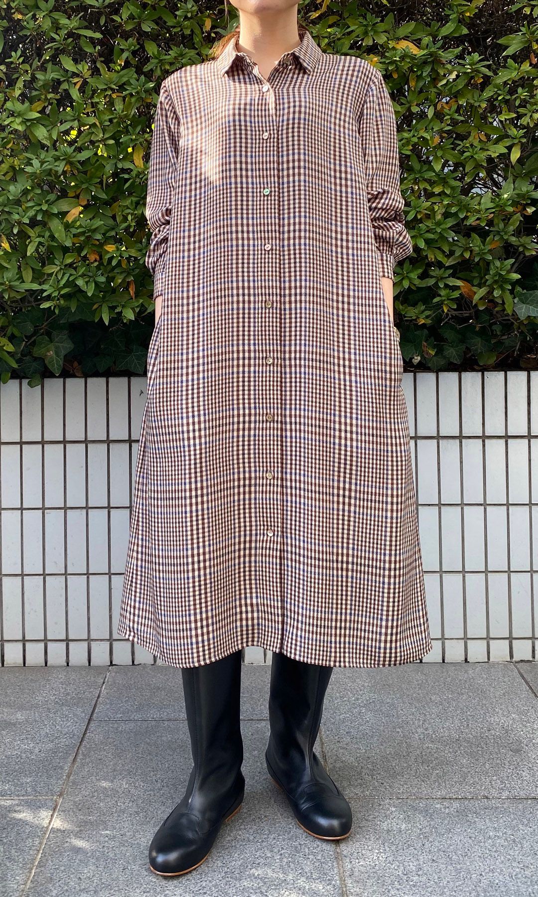 MACKINTOSH LONDON｜千鳥格子プリントシャツワンピース