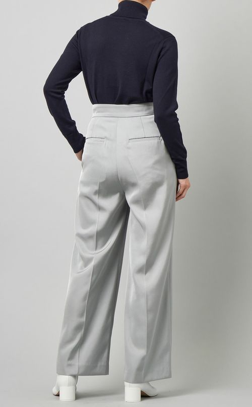 ブライトサテンストレートパンツ