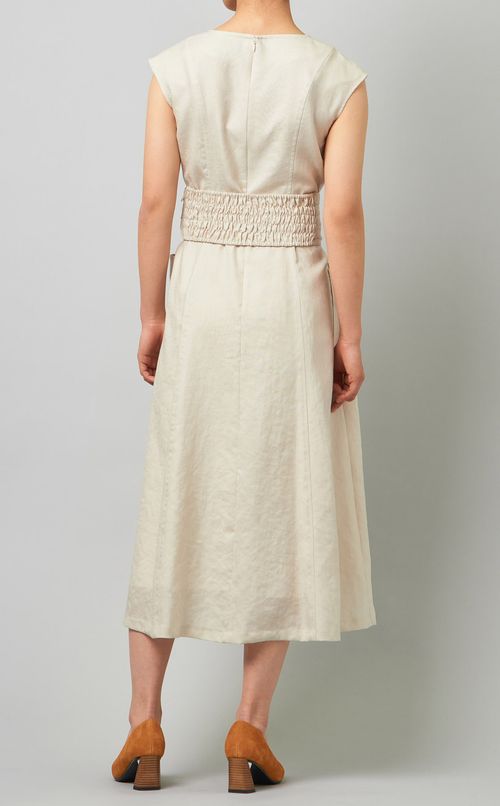 ベルト付フロントポケットワンピース