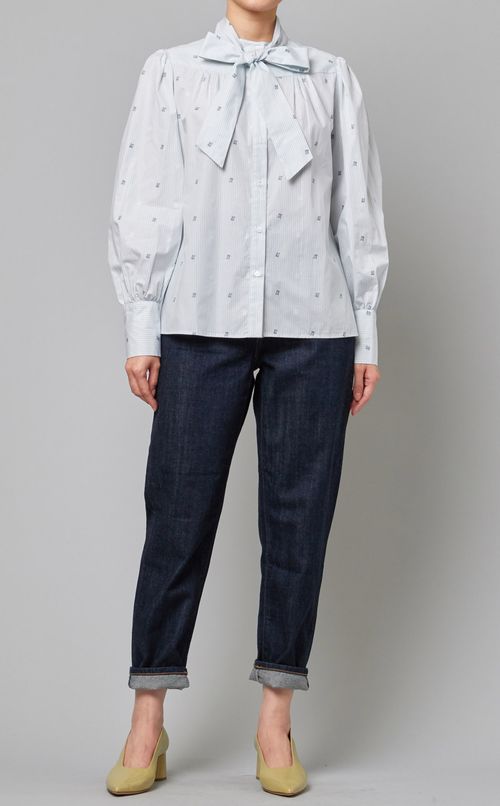 ストライプボウタイシャツ