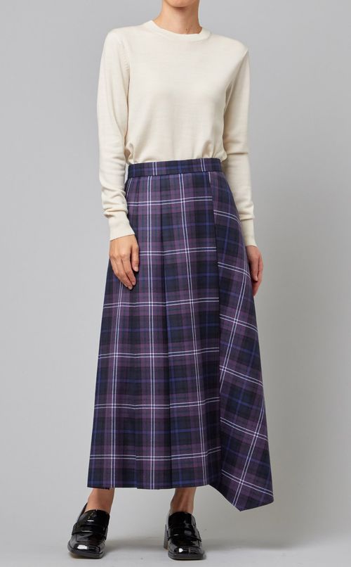ウールチェックプリーツスカート
