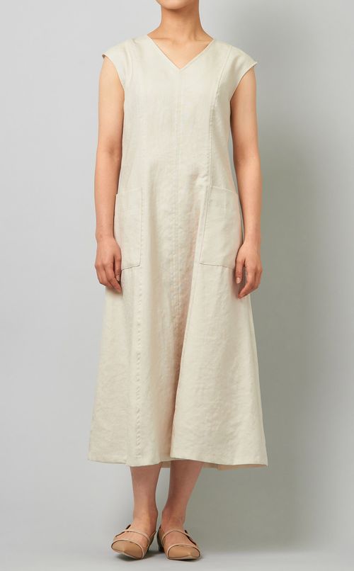 ベルト付フロントポケットワンピース