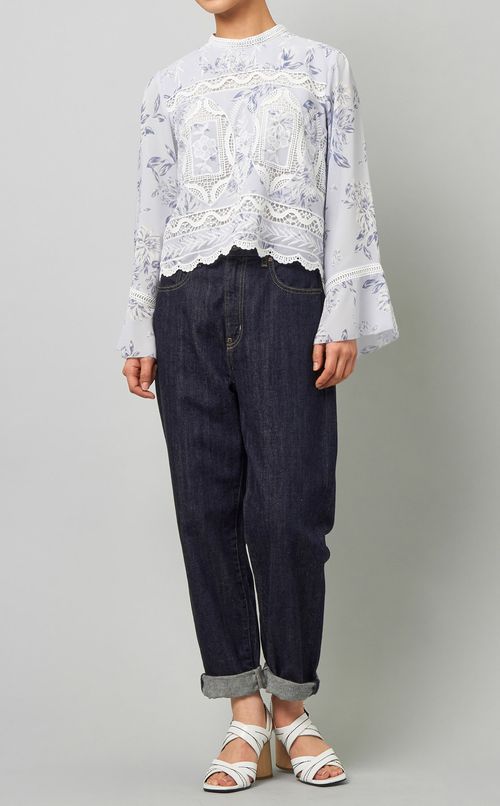 スタンドカラープリントプルオーバー