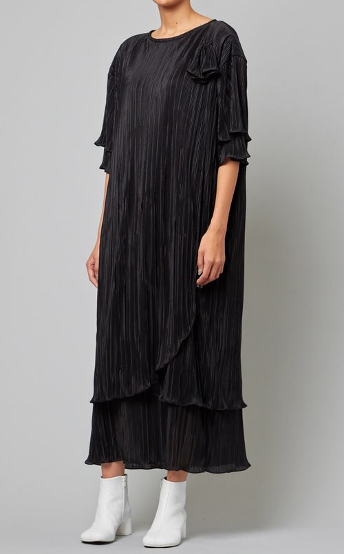 プリーツレイヤードワンピース