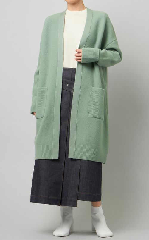 ウールロングニットカーディガン