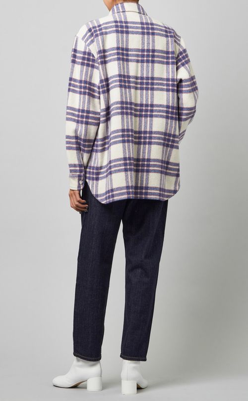 チェック柄ウールシャツ