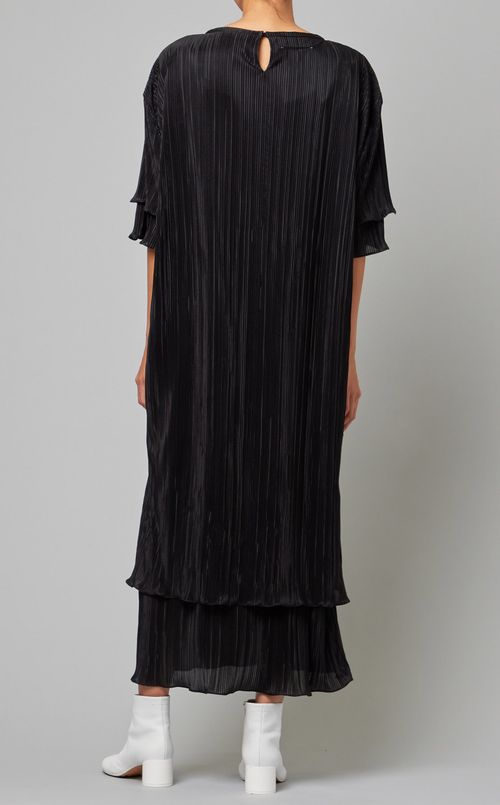 プリーツレイヤードワンピース