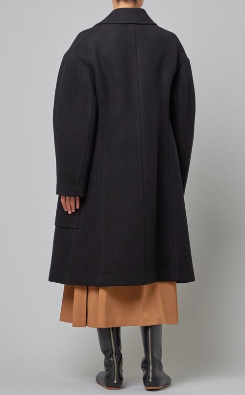 カーブスリーブウールコート
