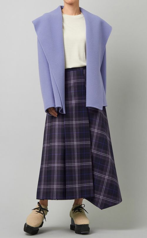 ウールチェックプリーツスカート