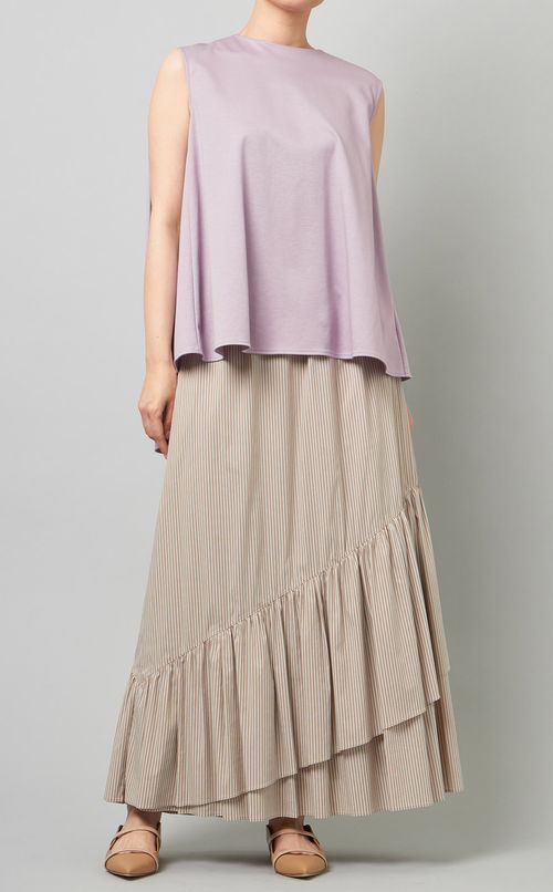 バックフレアコットンブラウス