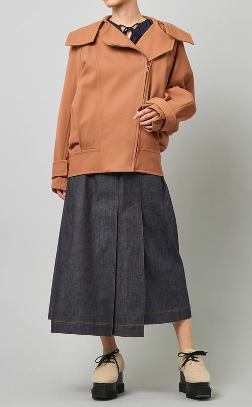 ウールシルクフーディブルゾン