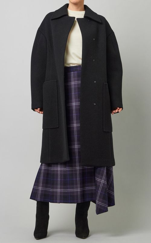 カーブスリーブウールコート