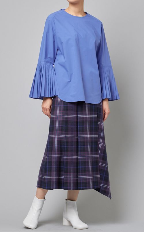 プリーツフレアスリーブプルオーバー