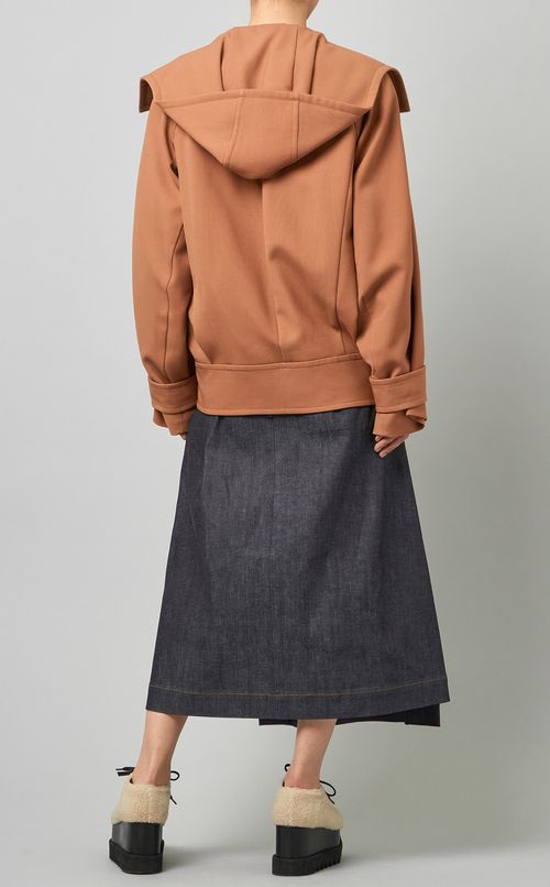 ウールシルクフーディブルゾン