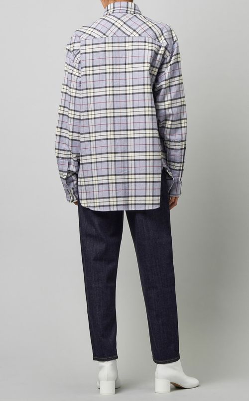 チェック柄コットンシャツ