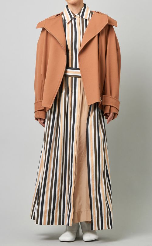 ウールシルクフーディブルゾン