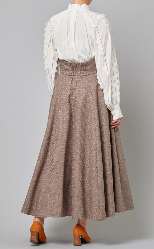 ツイード調ボリュームフレアスカート