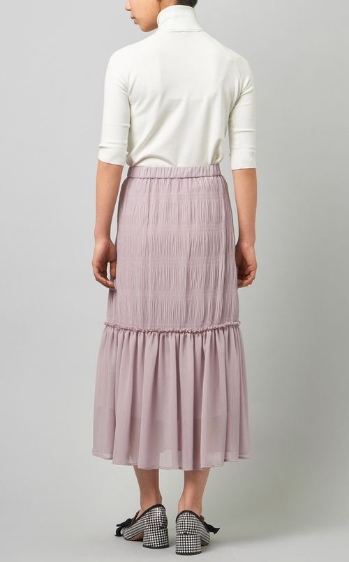 プリーツ切替フレアスカート