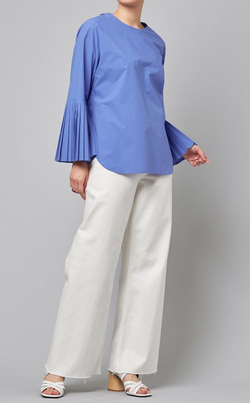 プリーツフレアスリーブプルオーバー