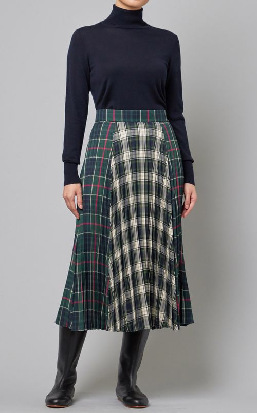 パッチワークチェックスカート