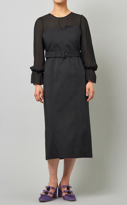 素材切替ベルテッドワンピース